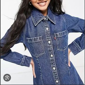 Levi’s Sabine Dark Denim Mini Flare Dress